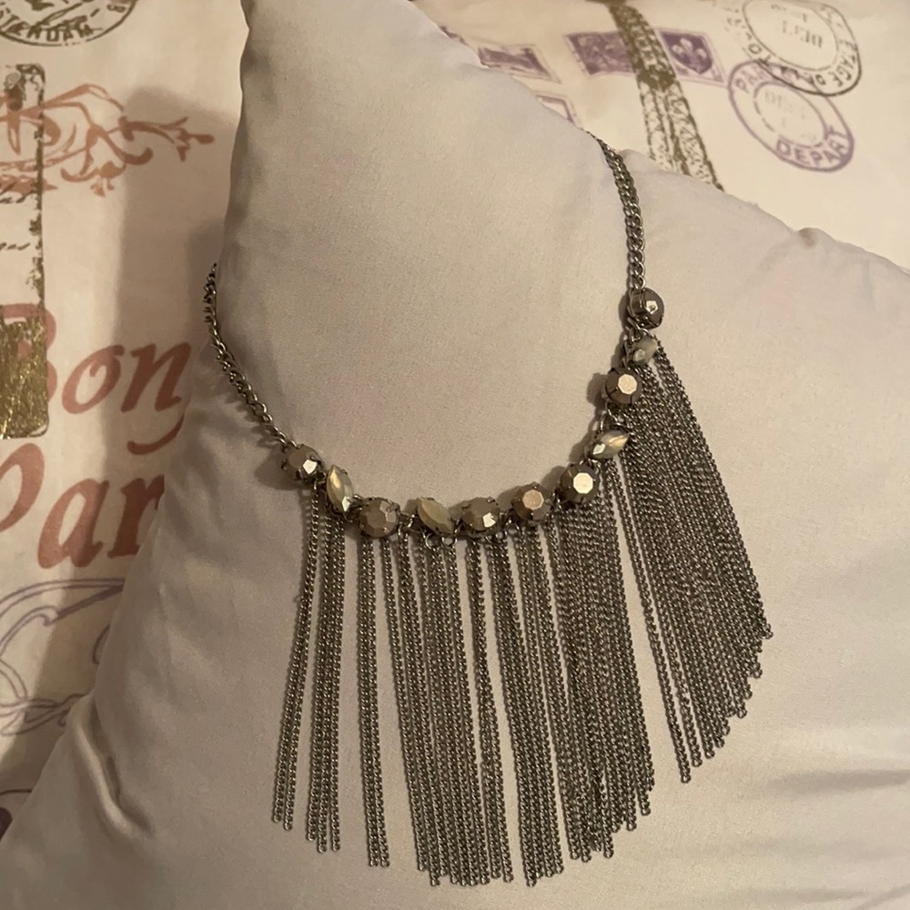 Simply Vera Vera Wang crystal and fringe statement necklace